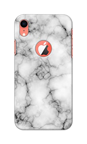 Image of Light White Marble Texture Natural Pattern Hard Back Case Cover for Apple iPhone XR Logo (6.1 inch), A2105, A1984, A2107, A2108 Back Cover -(J5) VNS2230
