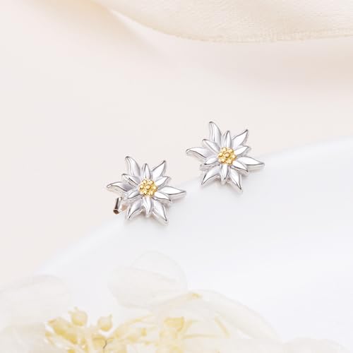 Flower Stud Earrings for Women S925 Sterling Silver Floral Earrings Studs Jewelry Birthday Gift2