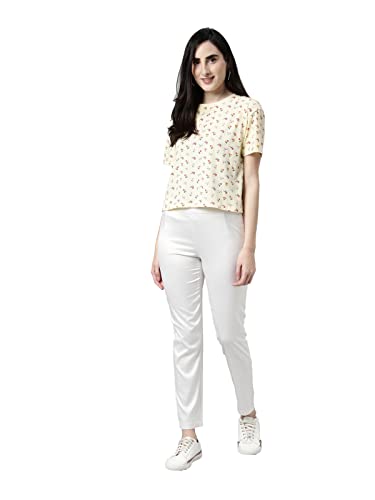 Image of GO COLORS Women Mid Rise Polyester Shiny Pant