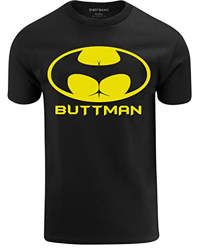ShirtBANC Inner Superhero Mens Buttman Hilarious Shirt Funny Parody Design Tee