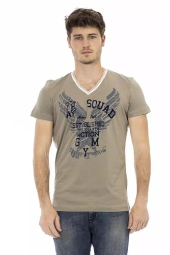 T-shirt en coton vert pour homme, haut respirant à col rond de mode masculine