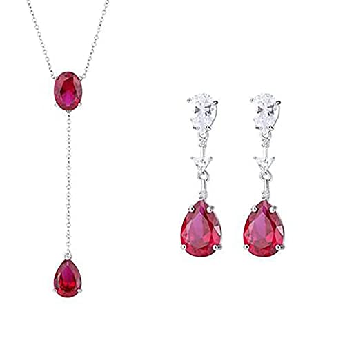 Parure bijoux rubis TQHGM le cadeau de mariage idéal pour femme