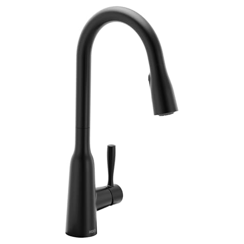 Moen Orivesi Matte Black One-Handle High Arc Pulldown Kitchen Faucet with Power Boost 87891BL