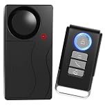 Wireless Vibration Alarm with Remote Control, Shed Garage Home Security Sensor Alarm with 110dB Super Loud 10 Levels Sensitivity for Bicycle Bike Window Door Vehicles Car Motorcycle Anti-theft Burglar