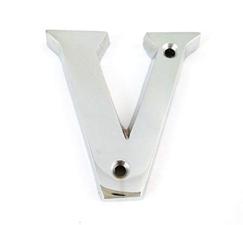 Euroart House Flat Letter V - Alphabet - 50Mm (2") - Polished Chrome