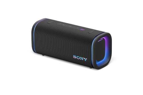 Sony ULT FIELD 5 - Enceinte portable Bluetooth puissante, batterie 25 heures, 2 modes ULT POWER SOUND, IP67, étanche à l'eau et à la poussière, éclairage à 360°, bandoulière détachable, compacte -Noir