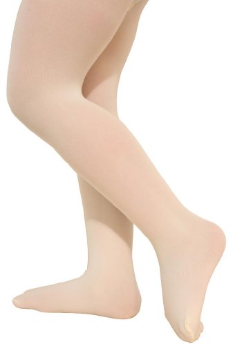 Florence Girls Microfiber Hold and Stretch Footed Tights - Ivory (Size B)2