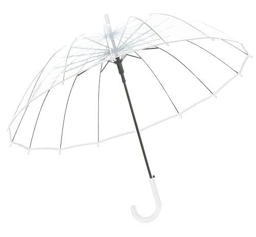 Parapluie transparent de mariage à 16 baleines et grand format automatique