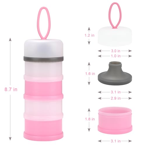 Image of Accmor Baby Formula Dispenser On The Go, Stackable Formula Dispenser Formula Container to Go, Non-Spill Portable Milk Powder Kids Snack Storage Container, BPA Free