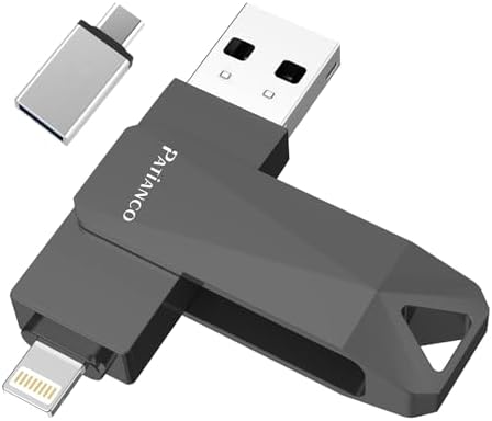 USB Flash Drive for iPhone 512GB Apple MFi Certified Photo Stick Thumb Drive, iPhone-Memory-Stick for iPad/iPhone/Computer Picture Keeper Portable Hard Drive Charcoal Black