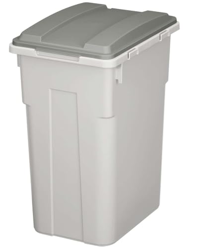 Caneca de basura rectangular gris oscuro 33 L con tapa