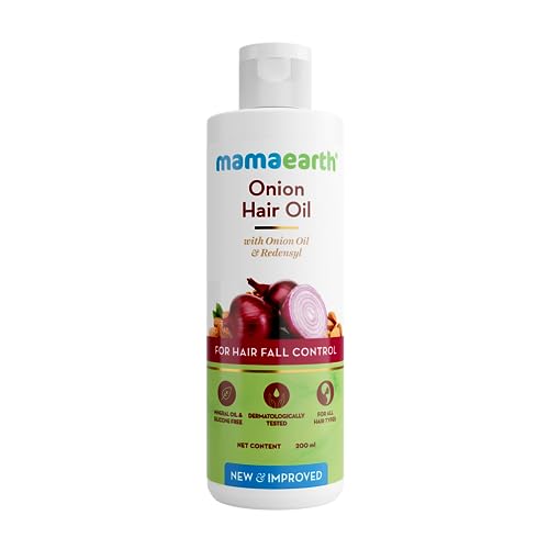 आयुर्वेदिक बालों का तेल लम्बे बाल करने के लिए 5 Mamaearth Onion Hair Oil with Onion Oil & Redensyl for Hair Fall ...