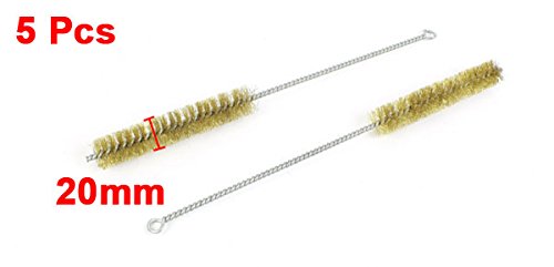 Image of uxcell 5pcs 20mm Dia Brass Wire Tube Brush Cleaning Tool 30cm Length