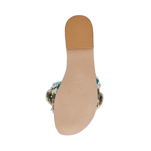 Steve Madden Women's Misha Sandal, Turquoise Multi, 9.5