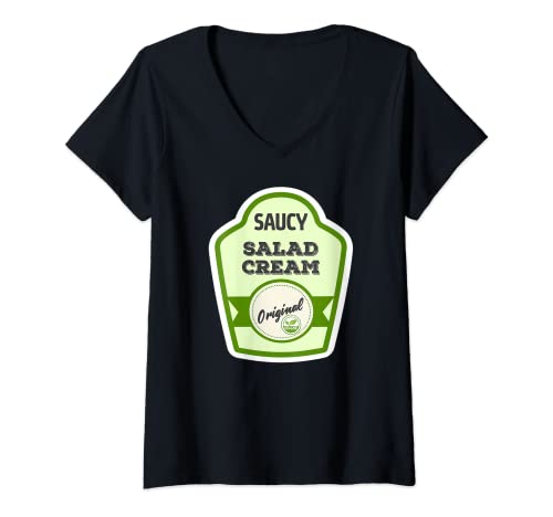 Womens Salad Cream Easy DIY Matching Halloween Costume Men Women V-Neck T-Shirt