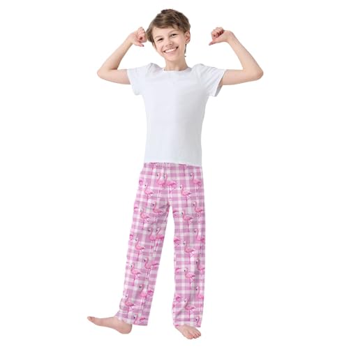 Pajama Pants Pink Flamingos Checkered Plaids PJ Bottoms Sleepwear Lounge Sleep Pant with Pockets2