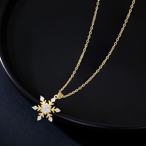 Colgar de copo de nieve Reffeer de plata 925 con bañado en oro de 18k 4