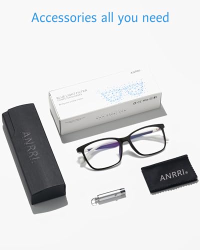 Image of ANRRI Blue Light Blocking Glasses Anti Eyestrain Lens Lightweight Frame Eyeglasses Black White Frame Men /Women