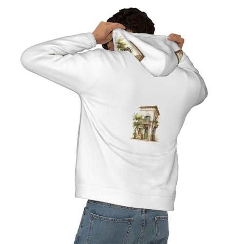 Sweat-shirt à capuche homme branche d'olivier pull printemps - 5
