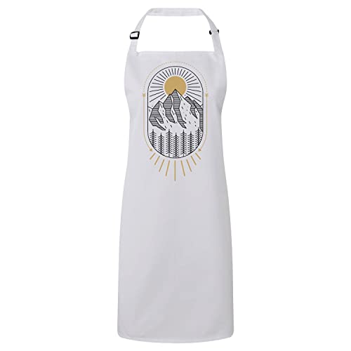 Tablier cuisine premium blanc finitions soignées design montagnard