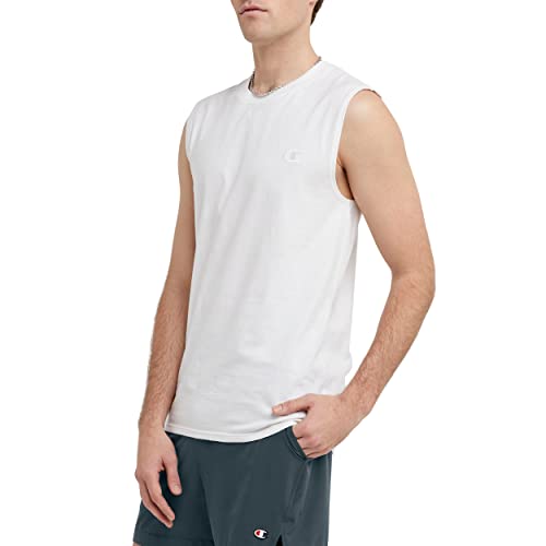 Champion Heren Classic Jersey Muscle T-Shirt, Kleur: wit, L