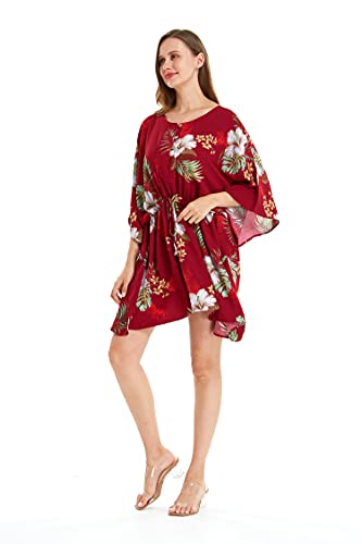 Image of Matchable Family Hawaiian Luau Men Women Girl Boy Clothes in Pineapple Garden Burgundy
