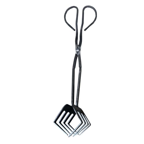 Pinzas de metal para carbón de hierro, pinzas de metal para una gestión segura y fácil de leña, adecuadas para incendios en interiores y exteriores