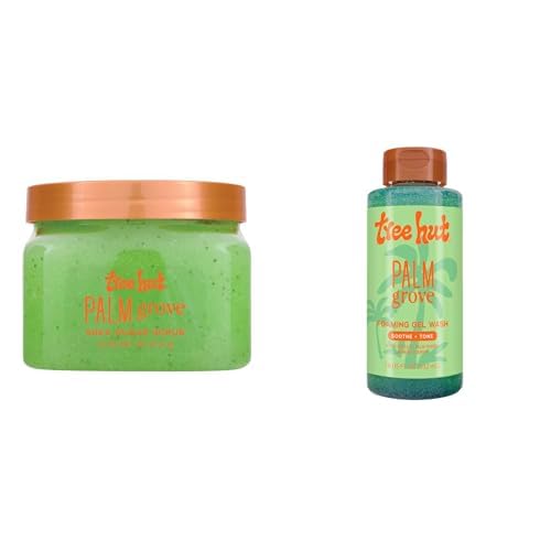 Tree Hut Palm Grove Shea Sugar Scrub & Foaming Gel Wash Bundle, Exfoliating & Hydrating Body Scrub + Moisturizing Body Wash with Shea Butter & Essential Oils, 18 fl oz.