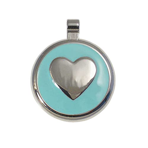 LuckyPet Heart Jewelry Pet ID Tag for Cats and Dogs, Personalized Engraving on The Back Side, Small Mint Heart