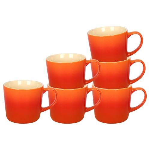Argon Tableware 330ml New Bone China Ombre Mugs - Orange - 6X Col...