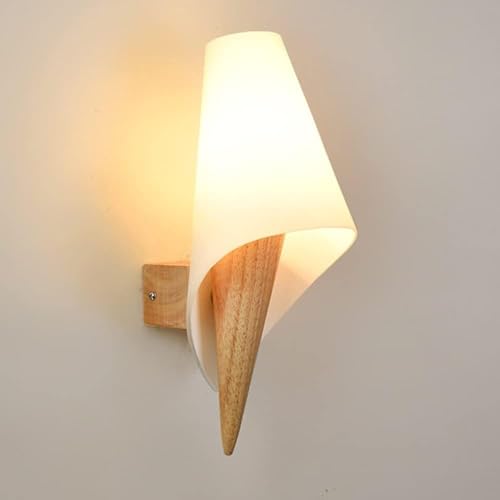 Genérico Apliques decorativos de pared con pantalla de cristal, lámpara de pared Led Compatible with cabecera interior del hogar, accesorios de luces nocturnas, Lámpara colgante