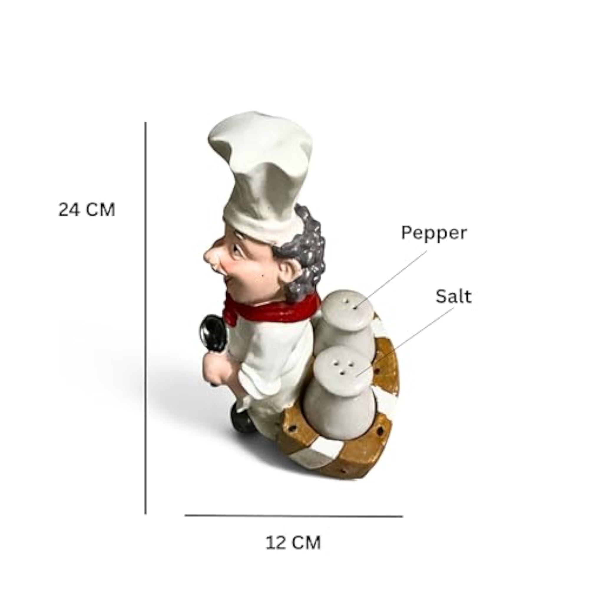 Ceramic Salt & Pepper Container Set with Italian Chef Decor