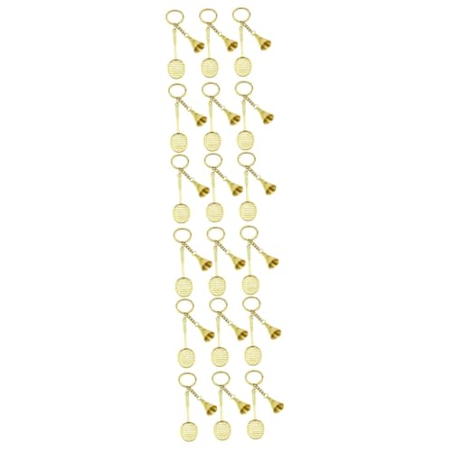 Porte-clés en métal doré brillant avec détails fins de raquette