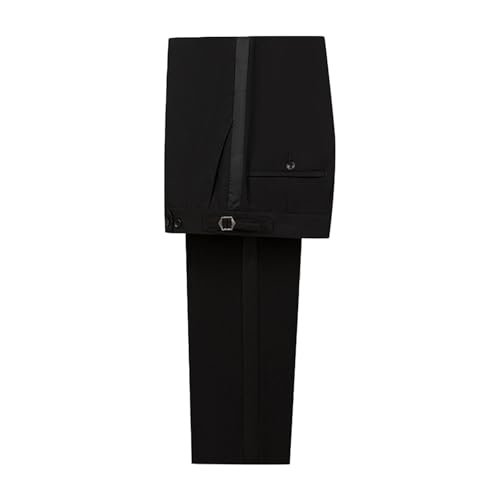 FIXRIMCH Men's Fit Flat Front Tuxedo Pants Slim Formal Satin Stripe Trousers with Adjustable Waistband Dress Pants for Prom