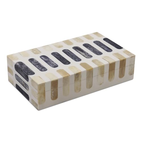 Image of Handicrafts Home Decorative Box - Handmade Jewelry Organizer Box with Lid - Keepsake Box for Home Decor, Jewelry, Accessories, Collectibles - Modern Wooden Storage Box - Caramel, 10X6X2.5 inch