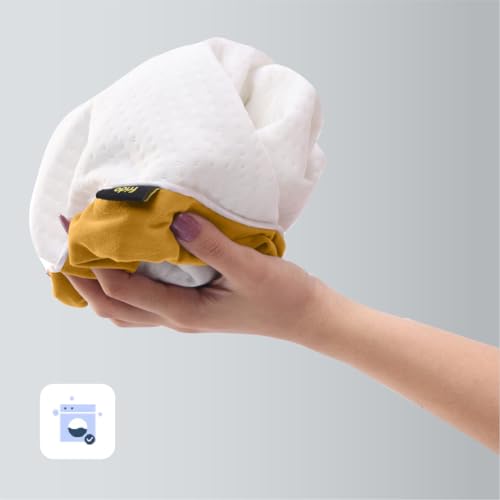 Image of Frido Sleep Plus Memory Foam Pillow | Ergonomic Support for Back & Side Sleepers | Durable, Hypoallergenic & Breathable Cool Pillow | for Everyday Use & Neck, Shoulder Pain | Washable Cover | Yellow