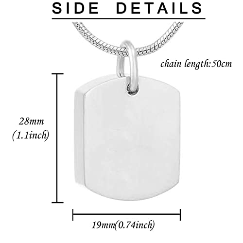 Collier urne acier inoxydable médaillon commémoratif personnalisable