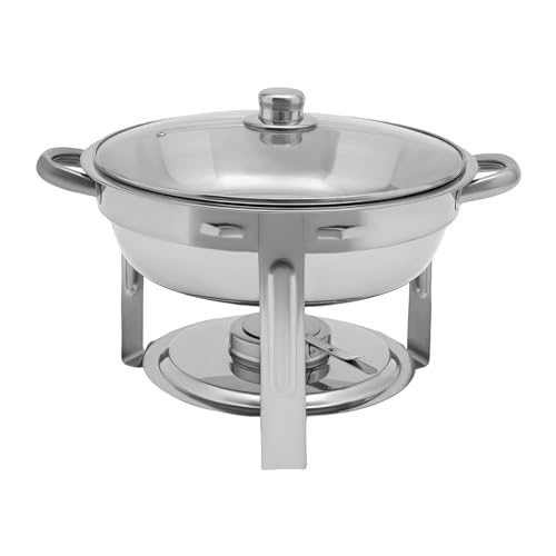 5QT Chafers und Buffetwärmer, Chafing Dish Buffet Set, runder Edelstahl-Speisenwärmer für Hotelbuffets, Catering, Empfänge Lebensmittelpfanne und Kraftstoffhalter – Bild 3