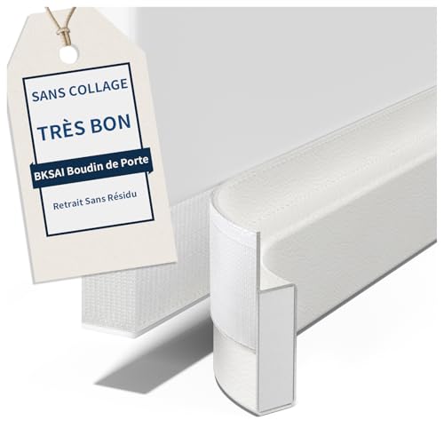 BKSAI Boudin de Porte Isolant Froid 80cm Bas de Porte Isolant - sans Colle - Pas Abîmer Les Portes - Dessous de Portes pour Anti Courant d'air Isolation Froid Anti Bruit
