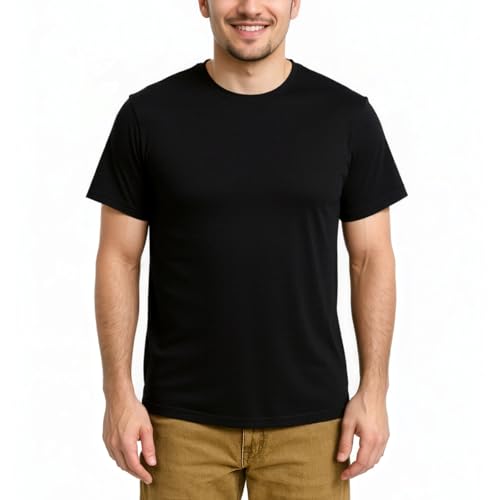 VPG Plain Tshirts for Men, Short Sleeve Crew Neck Cotton T Shirts Fitted Casual Tee Shirt