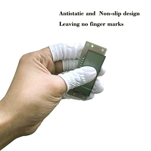 Image of Medium Disposable Nitrile Finger Cots Anti-Static Lens Finger Covers Beauty Protection Sleeves Not Allergic 100pcs (White)