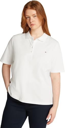 Tommy Hilfiger Polo Manches Courtes Femme Regular Fit, Blanc (Ecru), S