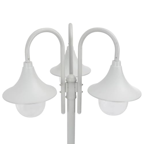 Farolas de jardín para iluminar patios oscuros con aluminio blanco 2