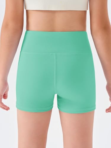 Image of Haloumoning Girls Athletic Shorts Kids High Waisted Yoga Dance Biker Shorts Comfy Gymnastics Shorts 5-14Y