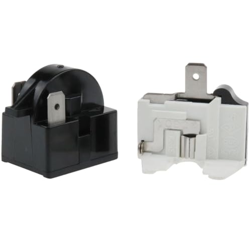 (2 Pieces in) Compresso QP2-4.7 PTC Starter Relay 2 Pin Refrigerator Starter Relay 6750C-0005P Overload Protector Compatible with Refrigerator Compressor