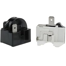 2 Pieces in Compresso QP2-4.7 PTC Starter Relay 2 Pin Refrigerator Starter Relay 6750C-0005P Overload Protector Compatible with Refrigerator Compressor