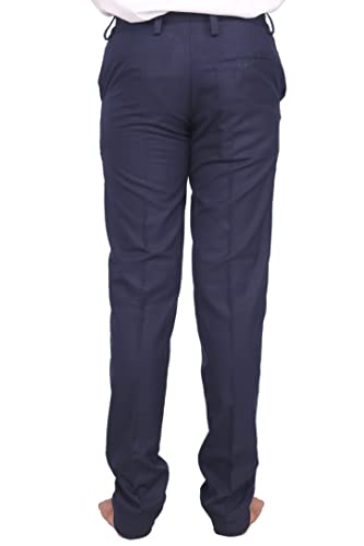 Image of D V Enterprise School Uniform Boys Blue Full Pant with Elastic Regular Fit (38)
