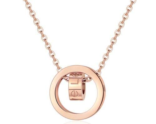 Titanium Stainless Steel Rose Gold Love Cross Ring Pendant Necklace Gift PE11 by GuruShop