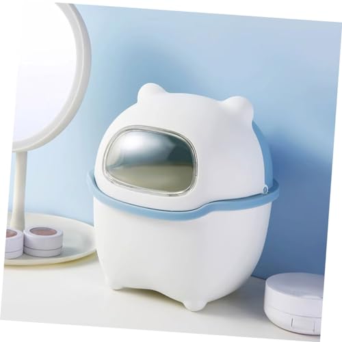 Papelera de Escritorio Mini Rectangular Plástico Azul miniatura 5