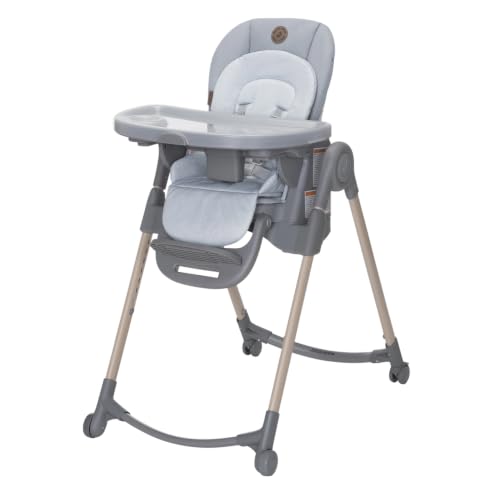 Maxi-Cosi Minla 6-in-1 Convertible Baby High Chair - Classic Slate | 9 Adjustable Seat Heights, 5 Recline Positions & 4 Tray Positions; Feeding Booster Seat to Child Stool